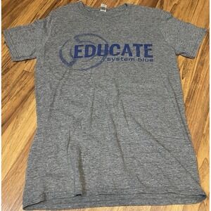 Small Blue Devils Drum and Bugle Corps DCI System Blue Educate Tee Gray Drummer